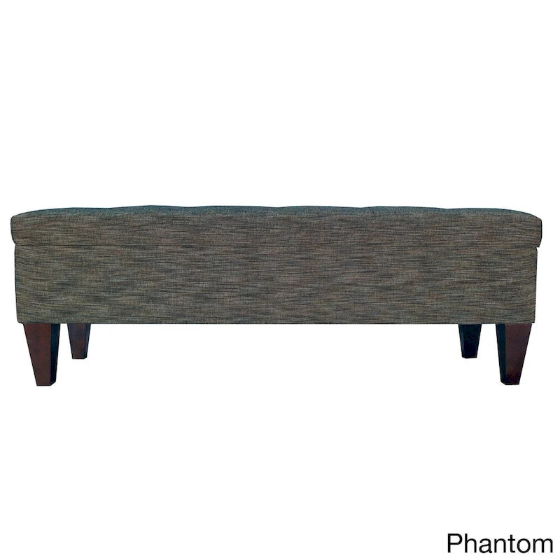 10-button Tufted Upholstered Long Storage Bench Ottoman