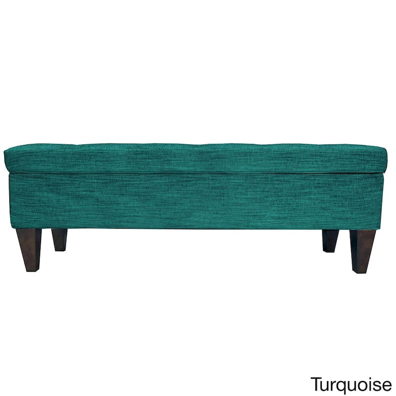 10-button Tufted Upholstered Long Storage Bench Ottoman