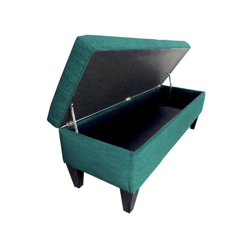 10-button Tufted Upholstered Long Storage Bench Ottoman