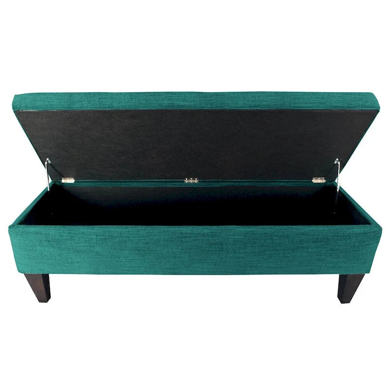 10-button Tufted Upholstered Long Storage Bench Ottoman