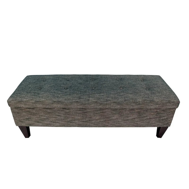 10-button Tufted Upholstered Long Storage Bench Ottoman