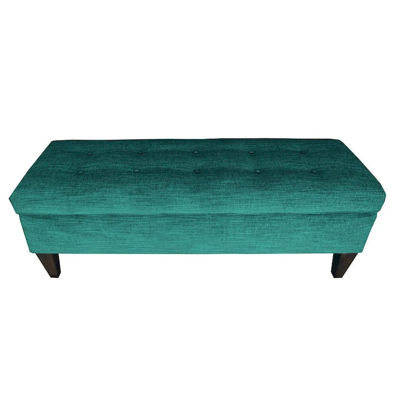 10-button Tufted Upholstered Long Storage Bench Ottoman