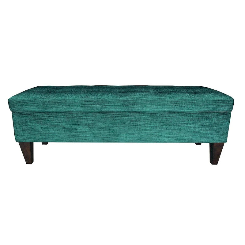 10-button Tufted Upholstered Long Storage Bench Ottoman