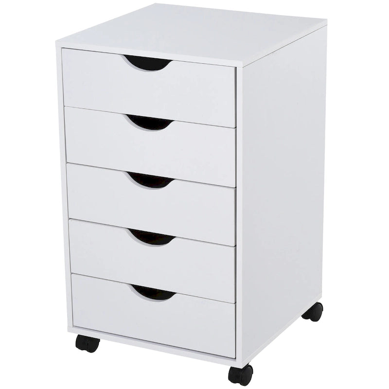 5 Drawer Storage Organizer with Nordic Minimalist Modern Style & Wheels - 15.75*15.75*26.5