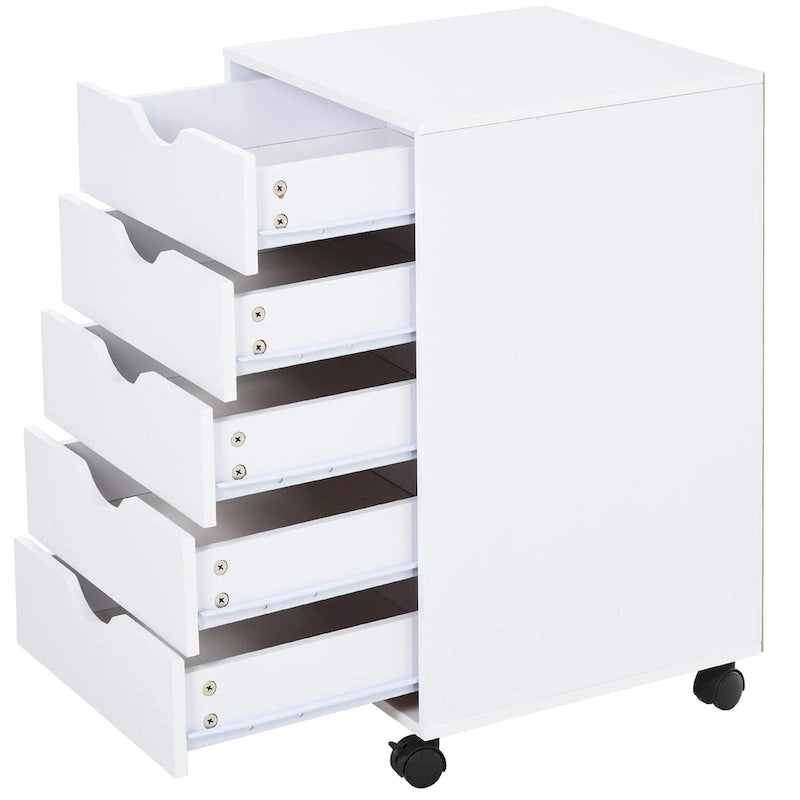 Aufbewahrungsorganizer mit 5 Schubladen, nordischem minimalistischem modernen Stil und Rollen - 15.75*15.75*26.5