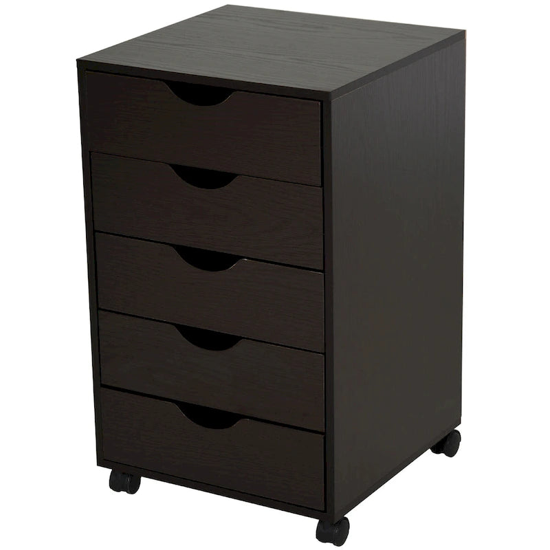 Aufbewahrungsorganizer mit 5 Schubladen, nordischem minimalistischem modernen Stil und Rollen - 15.75*15.75*26.5