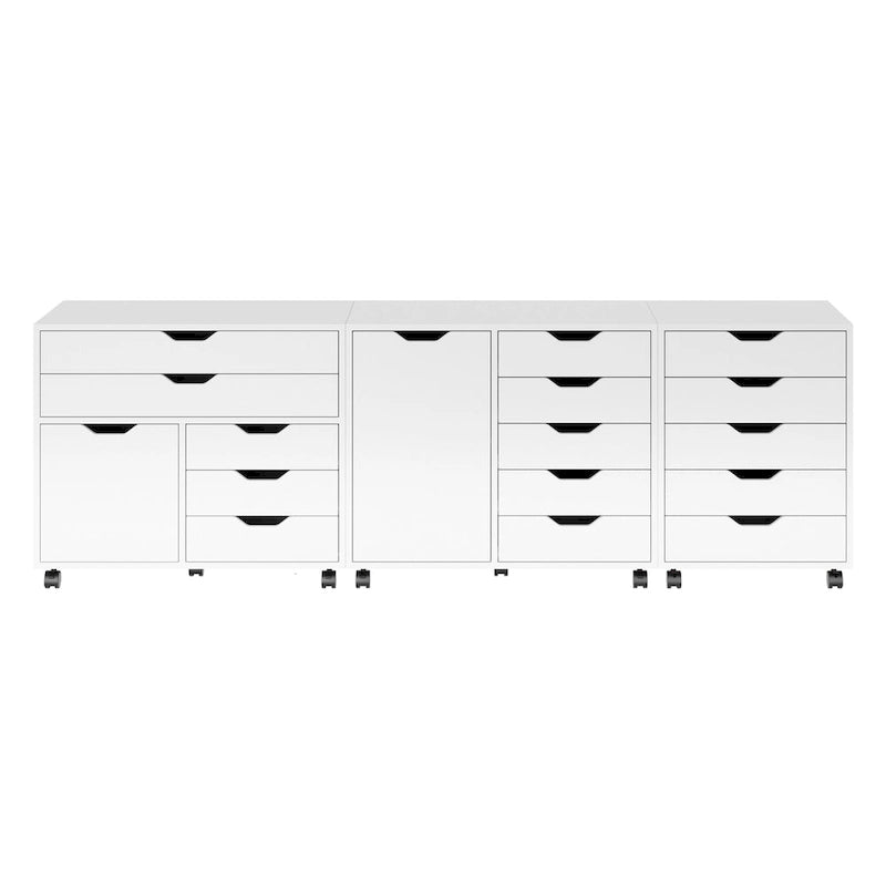 3-Pc Storage Cabinet Set, White