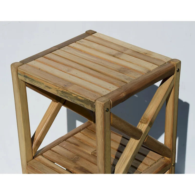 Estante de bambú natural artesanal de 3 niveles (Vietnam)
