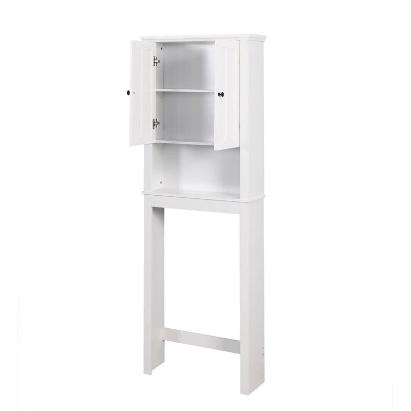 Mueble de madera para baño sobre el inodoro con estante ajustable