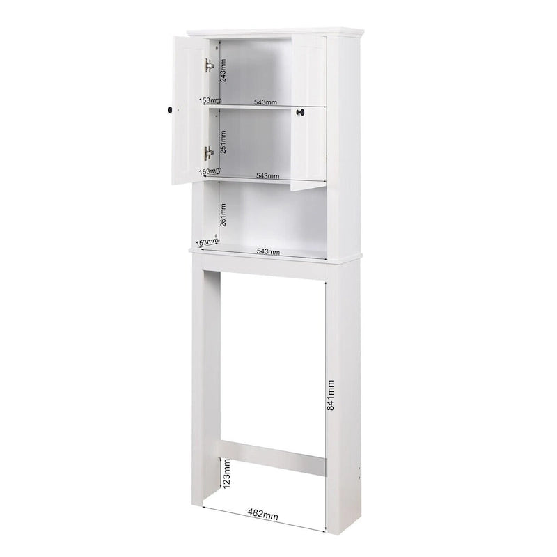 Mueble de madera para baño sobre el inodoro con estante ajustable