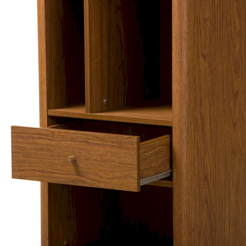 Mid-century Retro Modern 1-drawer Sideboard Storage Cabinet Bookcase Organizer
