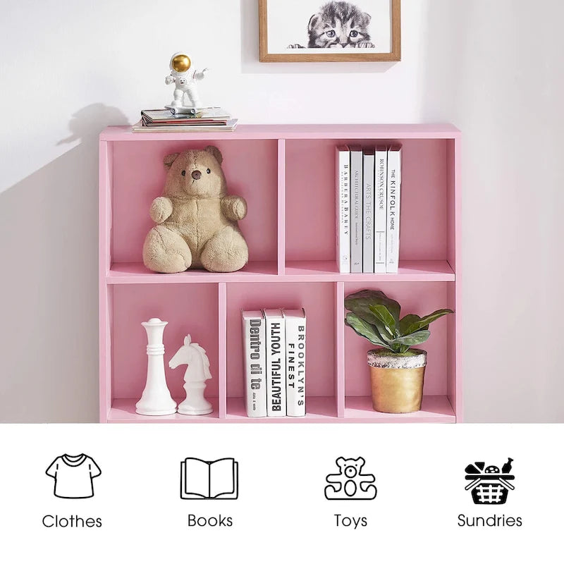 3-Tier Storage Bookcase for Kids, Simple Wood Display Cabinet for Bedroom