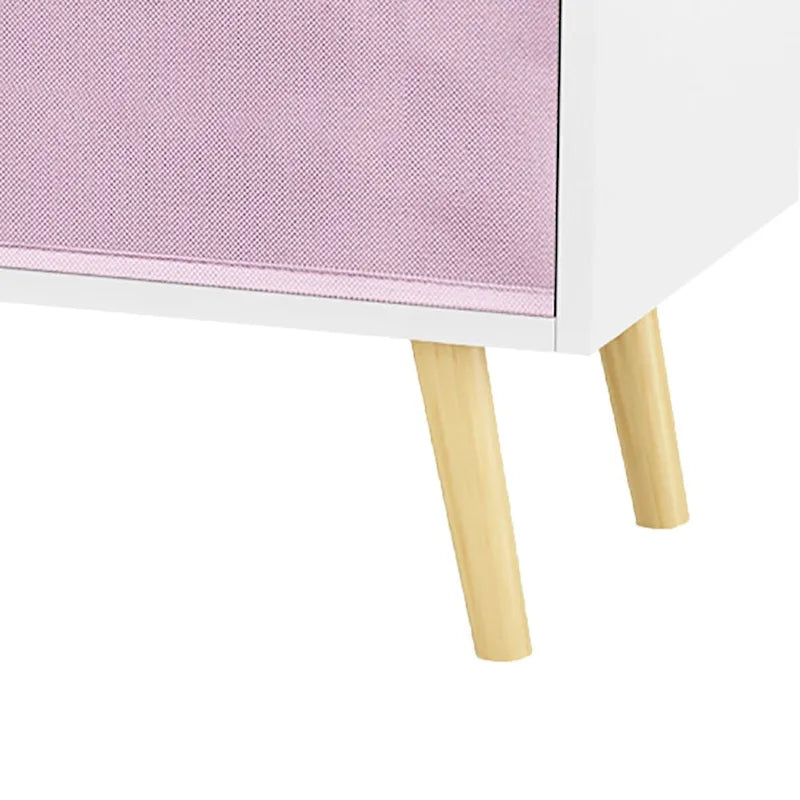 Modern Stylish Wooden Storage Cabinet with Three Collapsible Fabric Drawers