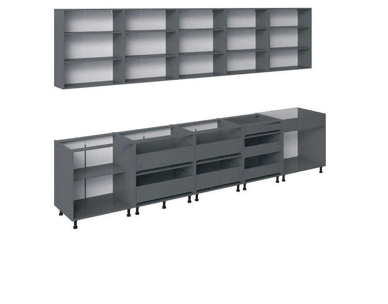 Küche in Weiß-Matt, Sockelgröße 13Ft breit - 153x24