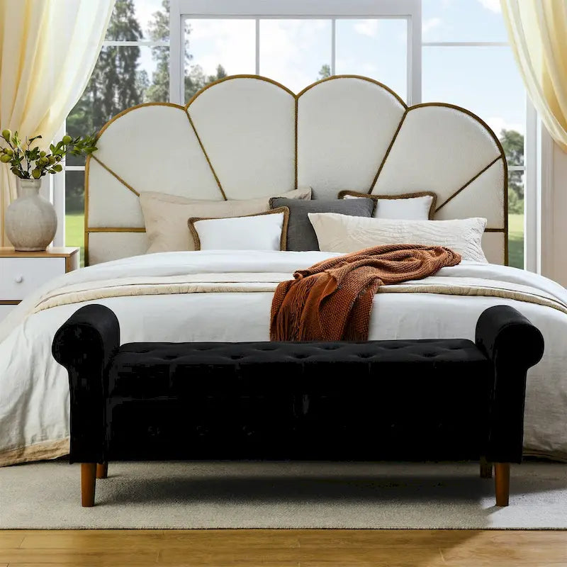 Bedroom Tufted Button Storage Bench