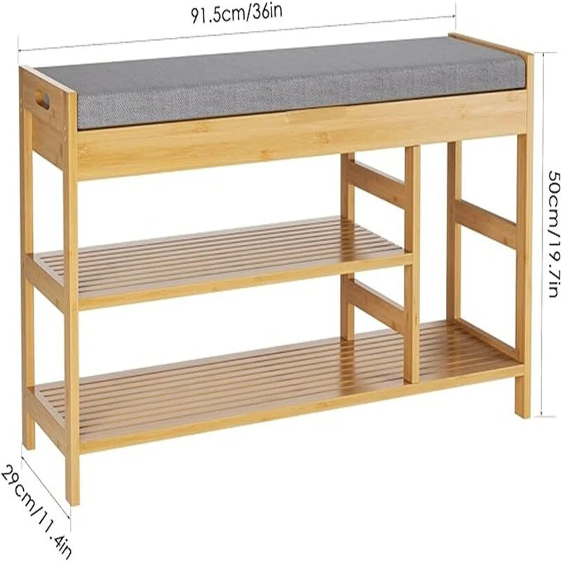 Banco zapatero con almacenamiento - 11.4D x 36W x 19.7H