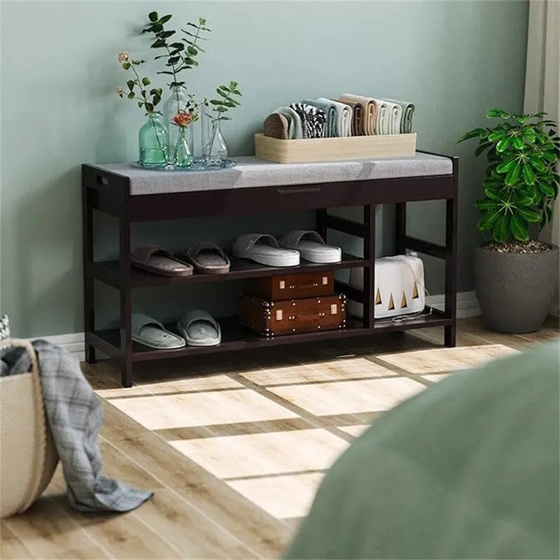 Banco zapatero con almacenamiento - 11.4D x 36W x 19.7H