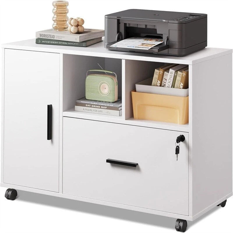 Archivador lateral de madera con 1 cajón - 15.8D x 36.6W x 25H