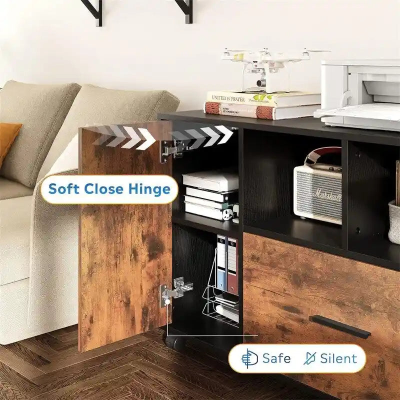 Archivador lateral de madera con 1 cajón - 15.8D x 36.6W x 25H