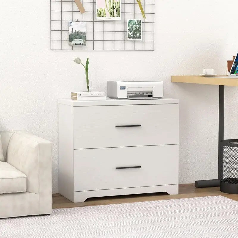 Archivador lateral de madera con 2 cajones - 27.17D x 33.86W x 29.33H