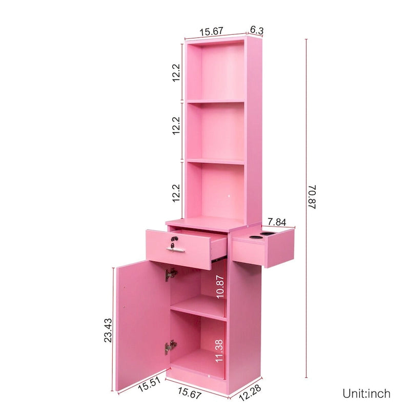 15.67 in. W x 70.87 in. H MDF Freestanding Linen Cabinet with Multi-layer Storage