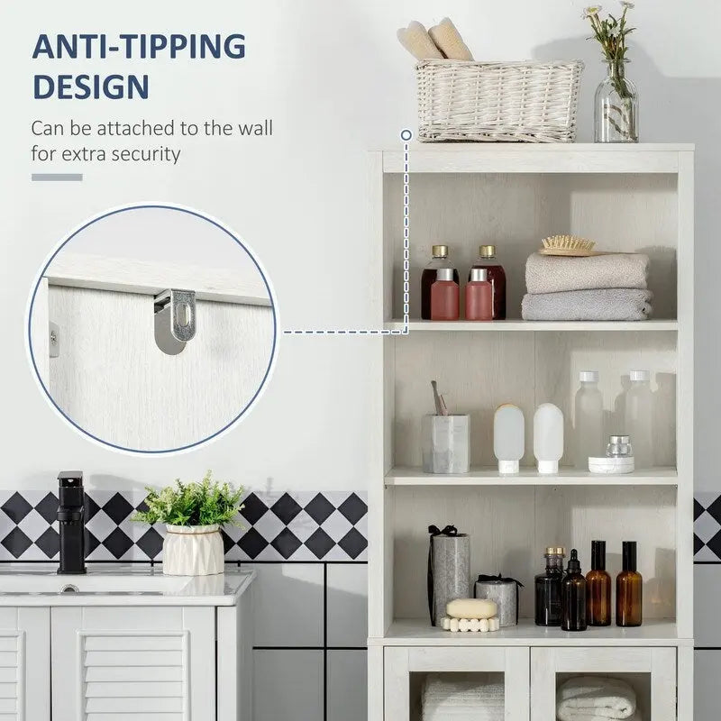Tall Bathroom Storage Cabinet - 11.75D x 20.75W x 63.75H