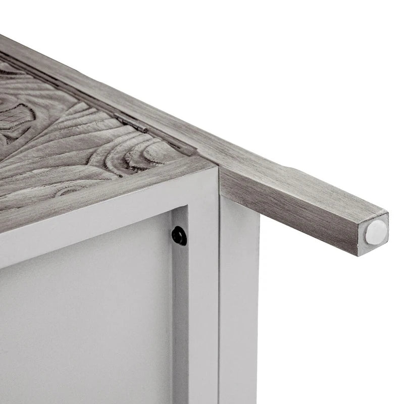 Meuble de rangement gris clair de 30.71 po de hauteur avec étagères - 31.50 x 14.97