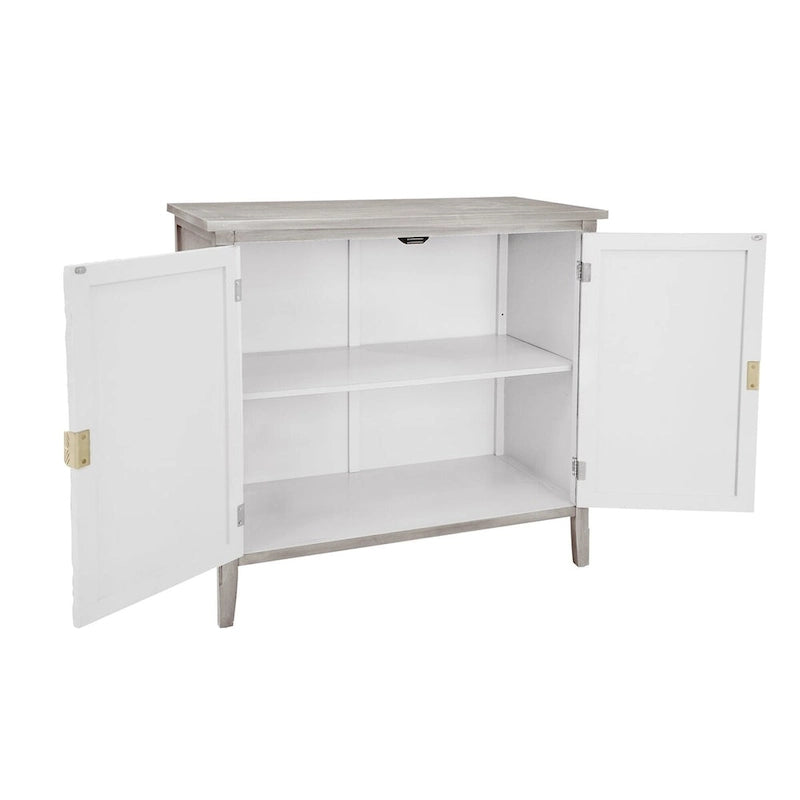 Meuble de rangement gris clair de 30.71 po de hauteur avec étagères - 31.50 x 14.97